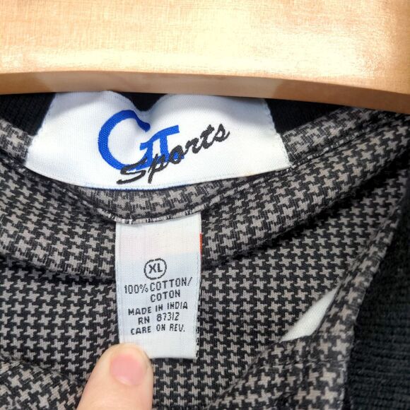 NASCAR Select Polo Shirt Men's XL Short Sleeve Gray Black Houndstooth Logo - Picture 9 of 12